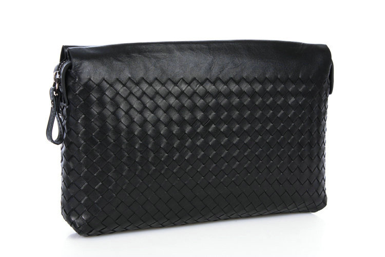 Bottega Veneta intrecciato leather clutch 52809-1 black - Click Image to Close